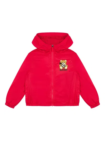 Moschino Kids' Bear-motif Hoodie In Red