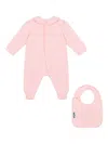 Moschino Bear-motif Long-sleeve Babygrow Set In Pink