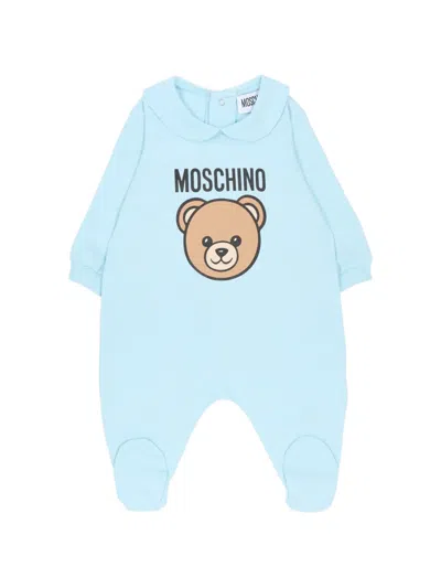 Moschino Babies' Bear Motif Pajama In Blue