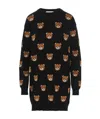 Moschino Bear-motif Print Sweater Dress In Black