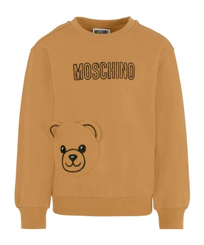 Moschino Bear Motif Sweatshirt In Yellow