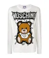 Moschino Bear Pin Wool Knitted Pullover In White