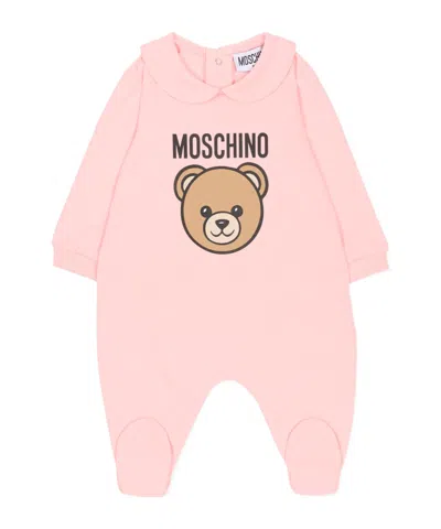 Moschino Babies' Bear Print Bodysuit In Pink
