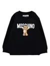 Moschino Bear-print Crew-neck Sweatshirt In Black