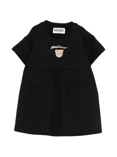 Moschino Babies' Bear-print Dress In Black