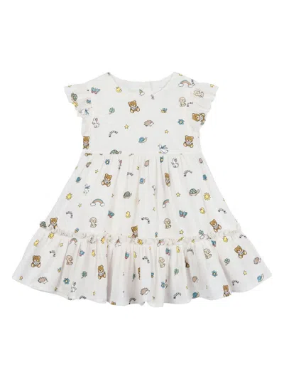 Moschino Babies' Bear-print Dress In White