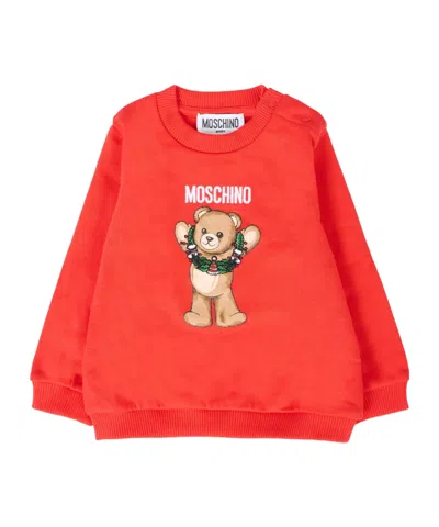 Moschino Bear-print Sweatshirt In Red
