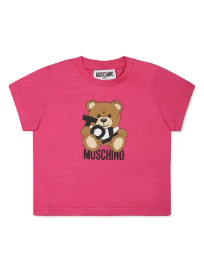 Moschino Babies' Bear-print T-shirt In Pink