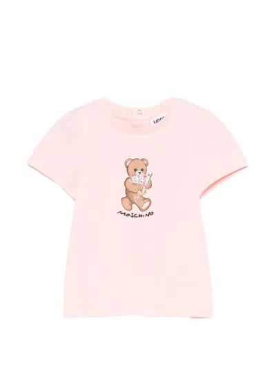 Moschino Babies' Bear-print T-shirt In Pink