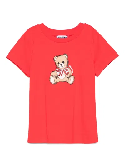 Moschino Kids' Bear-print T-shirt In Red