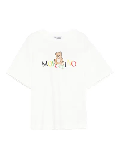 Moschino Kids' Bear-print T-shirt In White