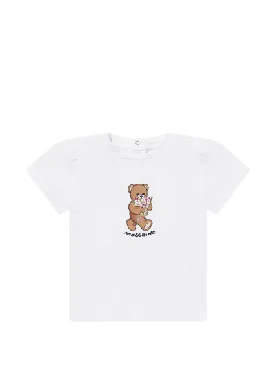 Moschino Babies' Bear-print T-shirt In White