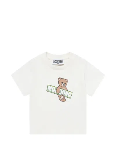 Moschino Babies' Bear-print T-shirt In White