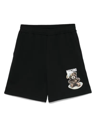 MOSCHINO BEAR-PRINT TRACK SHORTS