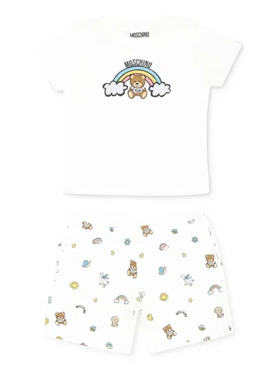 Moschino Babies' Bear-print Tracksuit In White