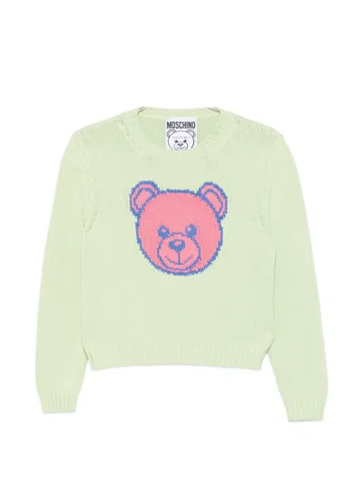 Moschino Bear-embellishment Sweater In Green