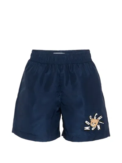 Moschino Kids' Bear-graphic Swim Shorts In Blue