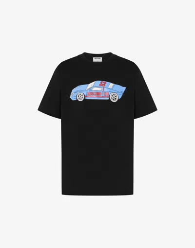 Bedrucktes T-shirt Aus Bio-baumwolljersey In Black from MOSCHINO