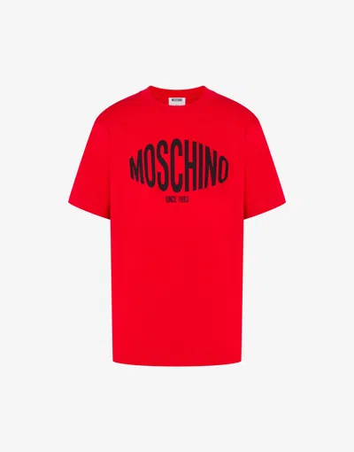 Bedrucktes T-shirt Aus Bio-baumwolljersey In Red from MOSCHINO