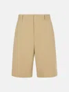 Moschino Beige Cotton Blend Bermuda Shorts In Beige