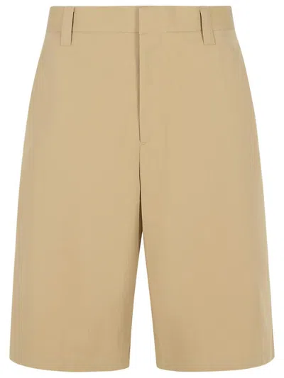 Moschino Beige Cotton Blend Bermuda Shorts Men