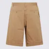 Moschino Beige Cotton Blend Shorts In Beige