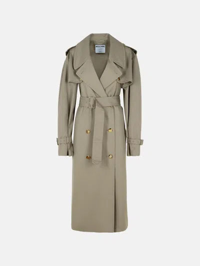 Moschino Beige Cotton Blend Trench Coat