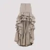 Moschino Skirt With Asymmetrical Ruffled High-low Hem In Beige