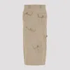 Moschino Military Twist Midi Skirt In Beige
