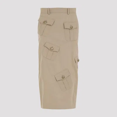 MOSCHINO BEIGE COTTON PENCIL SKIRT