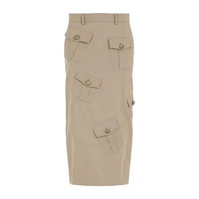 MOSCHINO BEIGE COTTON PENCIL SKIRT