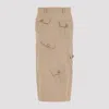 Moschino Military Twist Midi Skirt In Nude & Neutrals