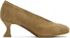Moschino 70 Sculpted-heel Suede Pumps In 104 Beige