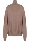 Moschino Turtleneck Sweater In Wool Golden M In Brown