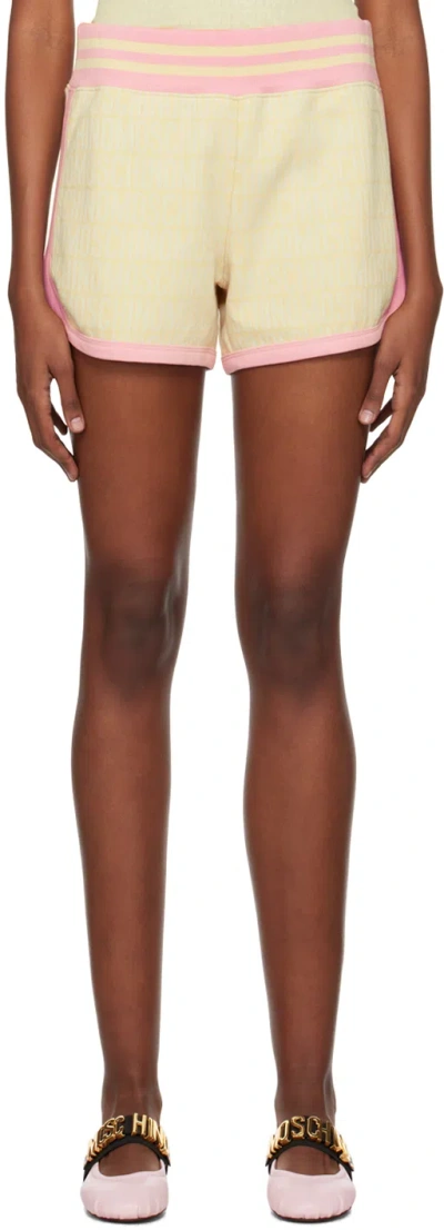 Moschino Beige Jacquard Shorts In A3006 Ivory