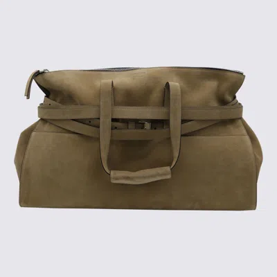 Moschino Beige Leather Bag In Brown