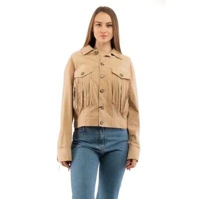 Moschino Fringe-trim Cotton Jacket In Neutral
