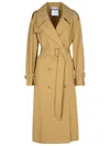 Moschino Beige Polyester Blend Coat In Beige