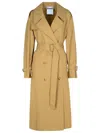 Moschino Beige Polyester Blend Coat In Beige