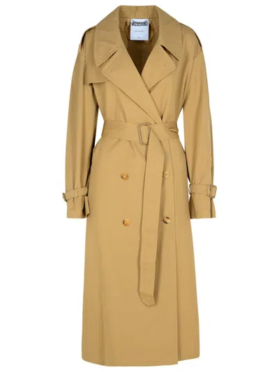Moschino Beige Polyester Blend Coat