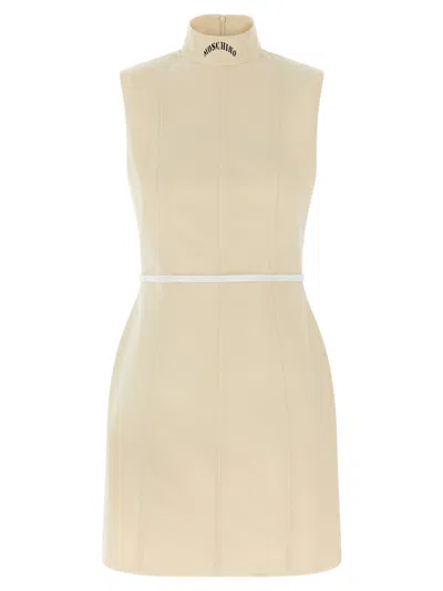 MOSCHINO BEIGE ROUGH CANVAS DRESS