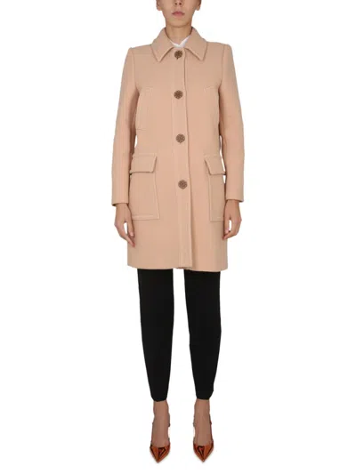 Moschino Beige Shirt Collar Trench Coat