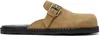 Moschino Suede Sabot With Strap In Beige