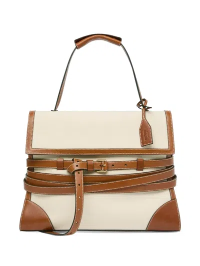 Moschino Beige Tote Bag In Brown