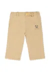 Moschino Beige Trousers For Baby Boy With Teddy Bear In Neutral