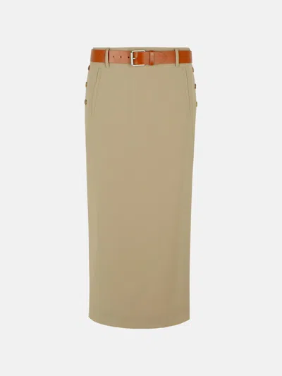 Moschino Beige Virgin Wool Skirt