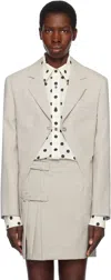 Moschino Almond Safety Pin Jacket In Multi Beige