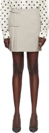 Moschino Beige Wool Check Miniskirt In Multi Beige