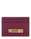 MOSCHINO MOSCHINO BELT LOGO LEATHER CARD HOLDER WOMAN DOCUMENT HOLDER PURPLE SIZE - LEATHER