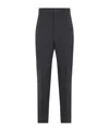 Moschino Contrasted-stitch Wool Pants In Gray